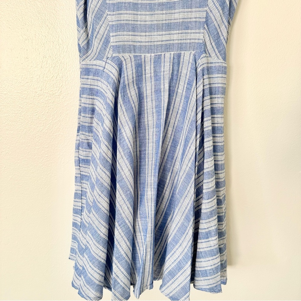| fashion on earth • striped sleeveless button down a line mini dress • small | - Picture 7 of 12